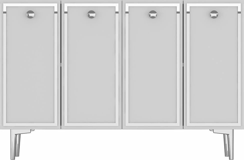 Konsolë moderne, ngjyrë e bardhë dhe argjend, Skye Decor, 120x75x29.6cm