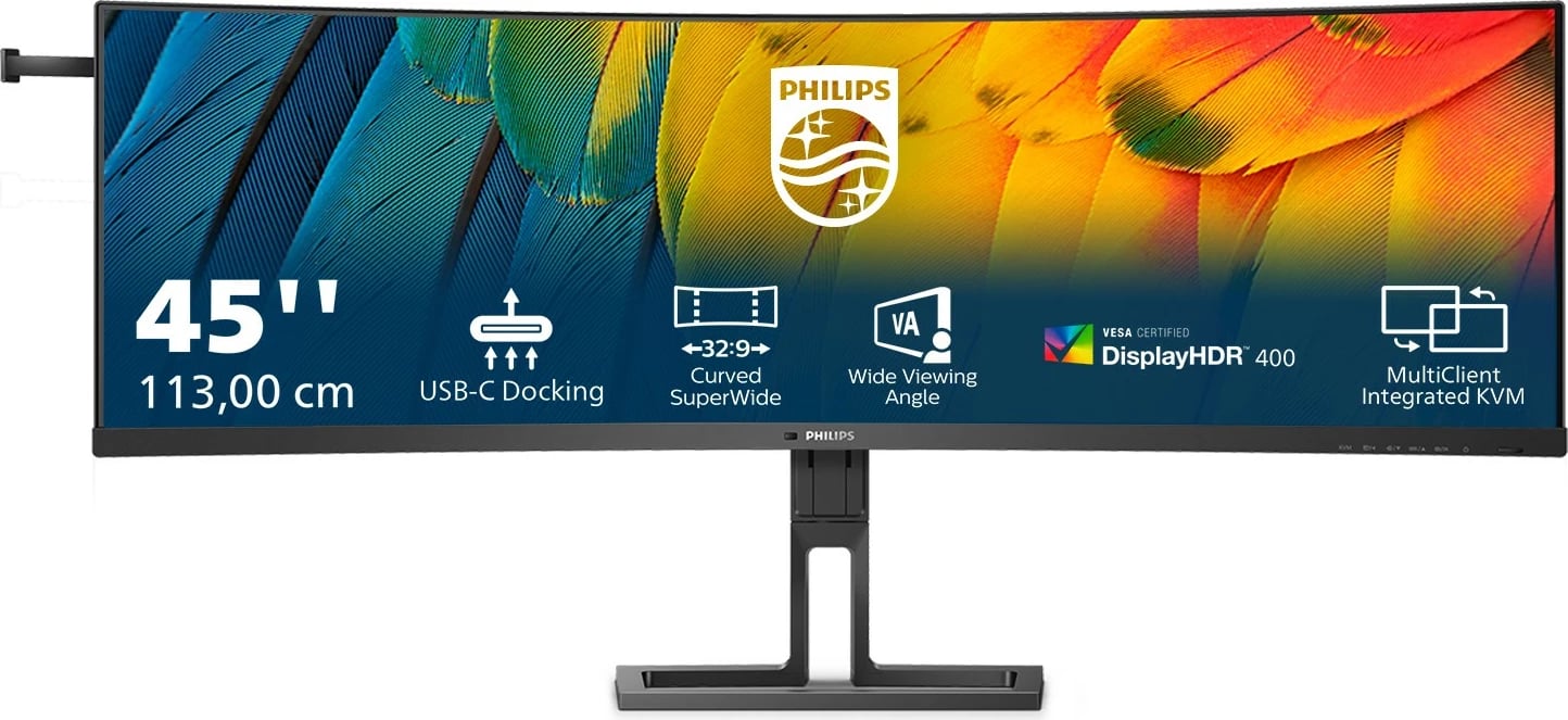 Monitor Philips 6000 series 45B1U6900C/00, 44.5 inç, UltraWide Dual Quad HD, LED, 5120x1440, e zezë