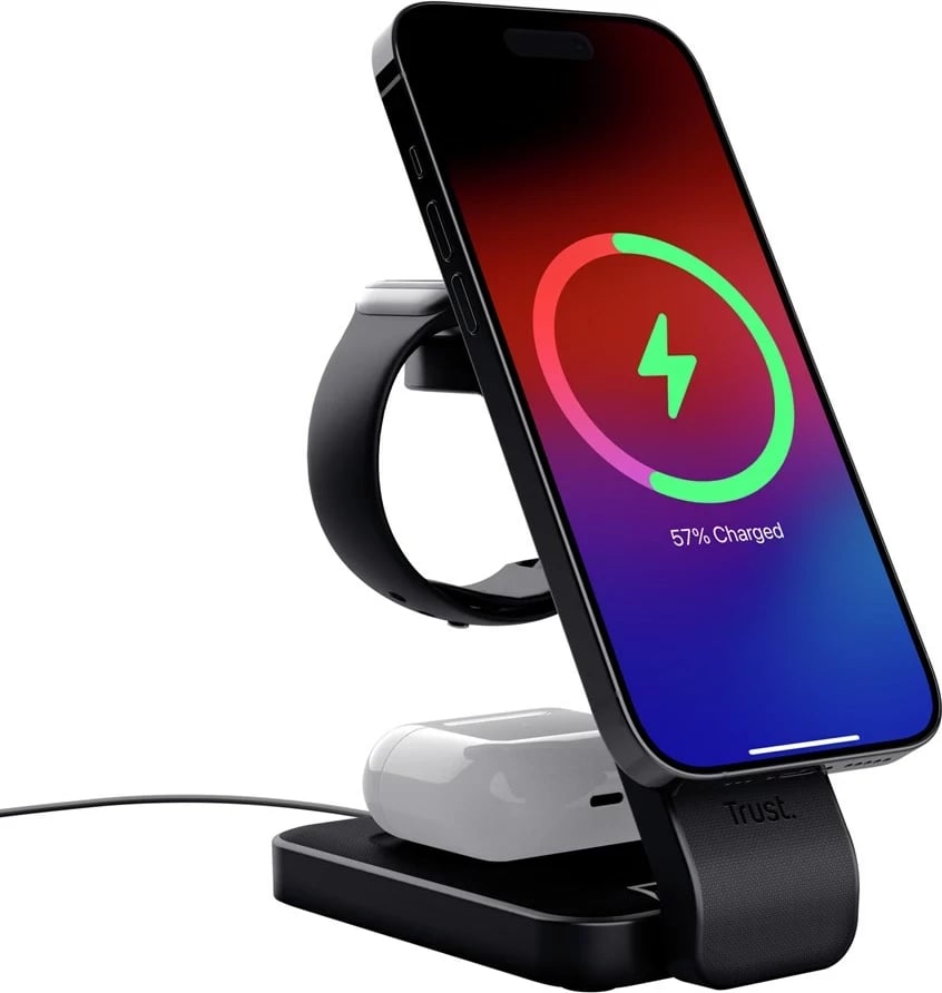 Karikues wireless Trust Viro, për kufje, celular, smartwatch, i zi