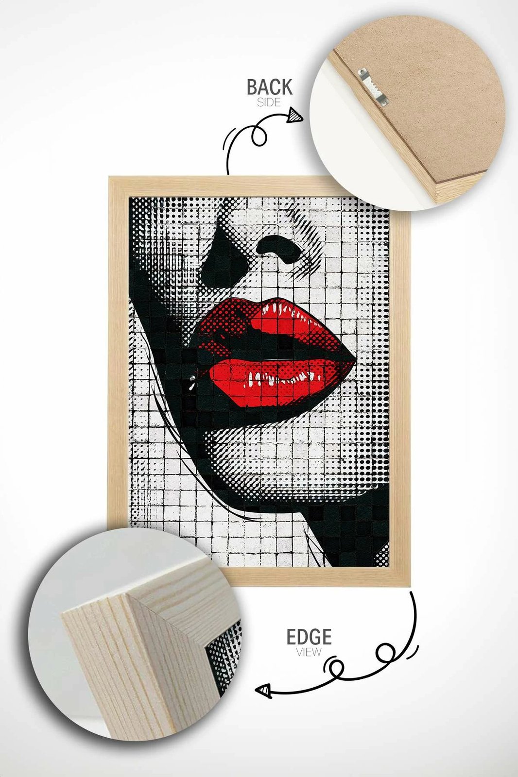 Pikturë dekorative me kornizë, Wallity Popmosaıc4, shumëngjyrëshe