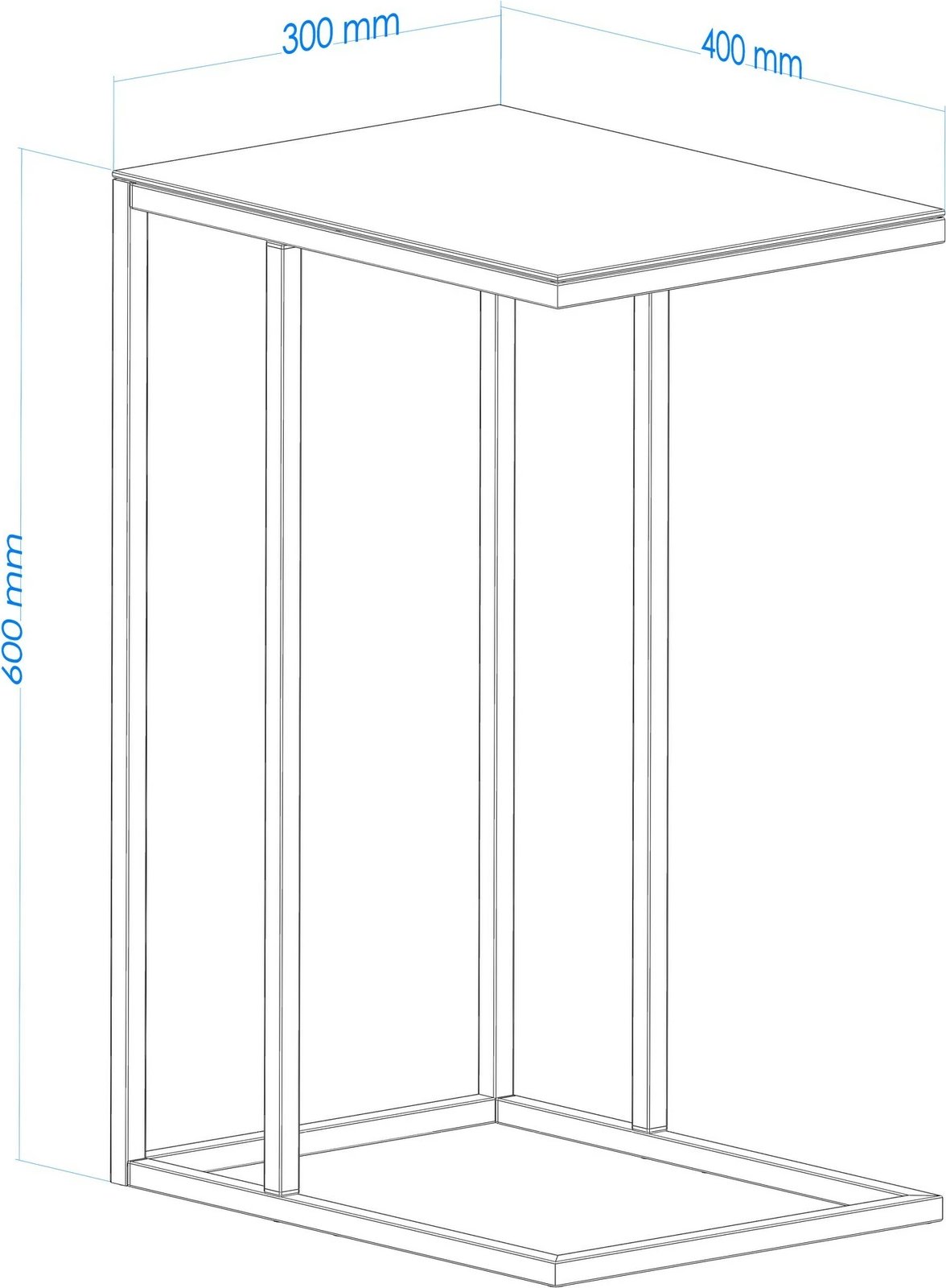 Tavolinë anësore Hanah Home, Alaska C, xham i tymosur