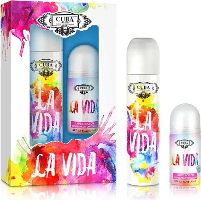 Set Eau de Parfum për femra Cuba Original La Vida 100ml + deodorant roll-on 50ml