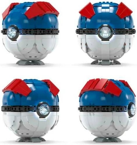 Set ndërtimi Mega Bloks Mega Construx HMW04, Pokémon Great Ball, 300 pjesë, Plastikë