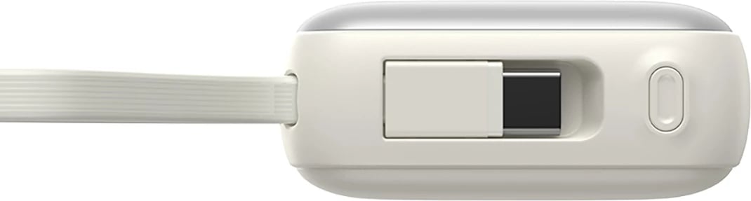 Powerbank Joyroom JR-PBF27, 10000mAh, 22.5W, me kabllo USB-C dhe Lightning të integruara, Bardhë