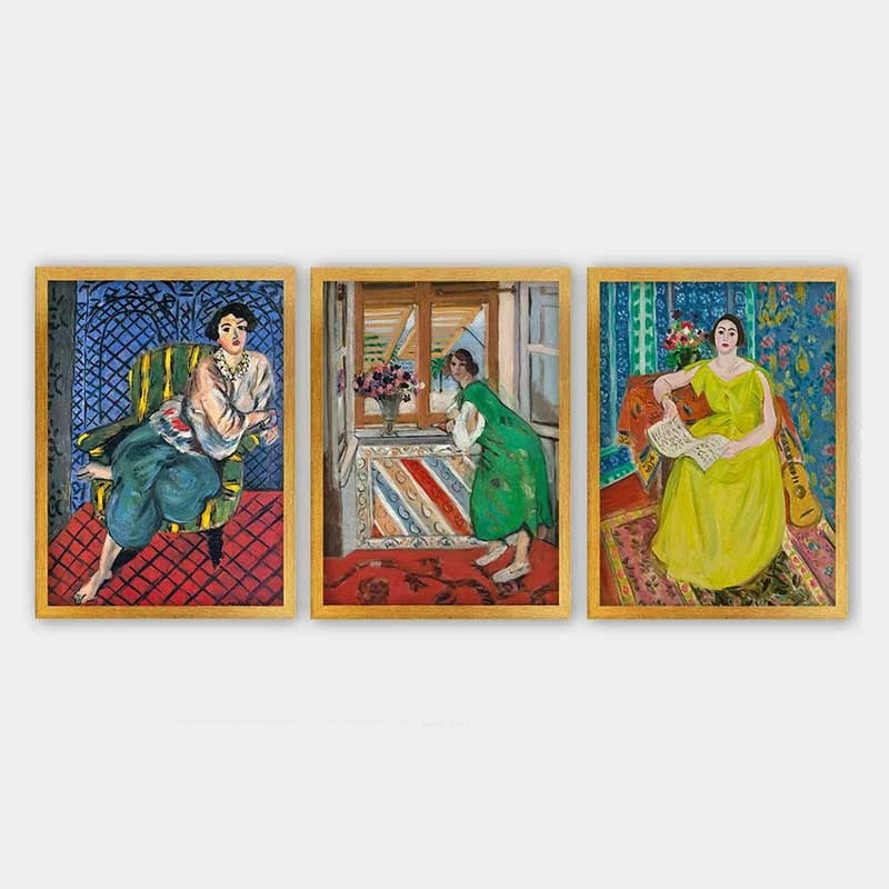 Pikturë dekorative me kornizë (3 copë), Wallity, 3AC_UN895327_3545