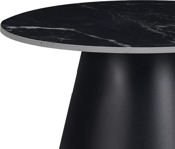 Tavolina anësore Fabrin Inart, gur i sinteruar, metal i zi, set