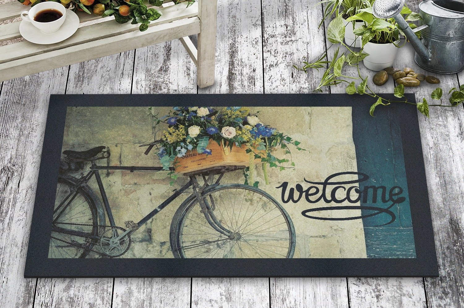 Shilte hyrëse PVC, dizajn biçiklete, shumëngjyrëshe, 45x70cm