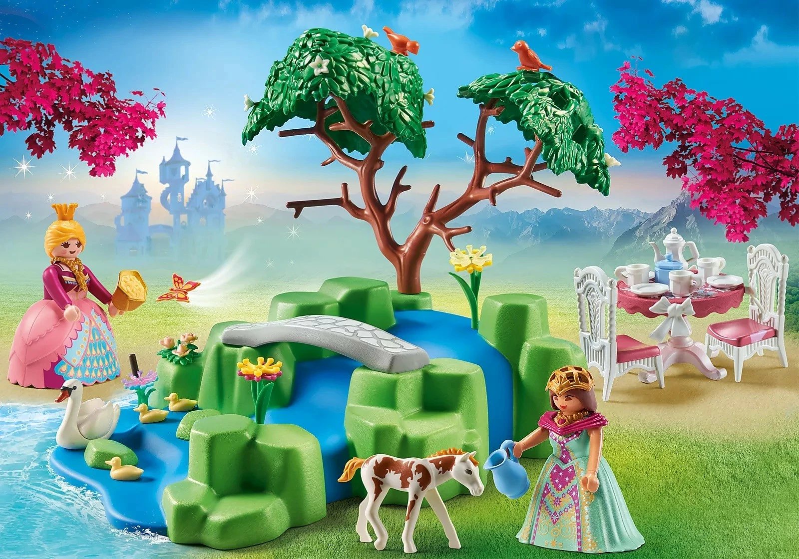 Set lodrash Playmobil Princess Magic 70961, picnic me këlysh kali dhe aksesorë, 74 pjesë