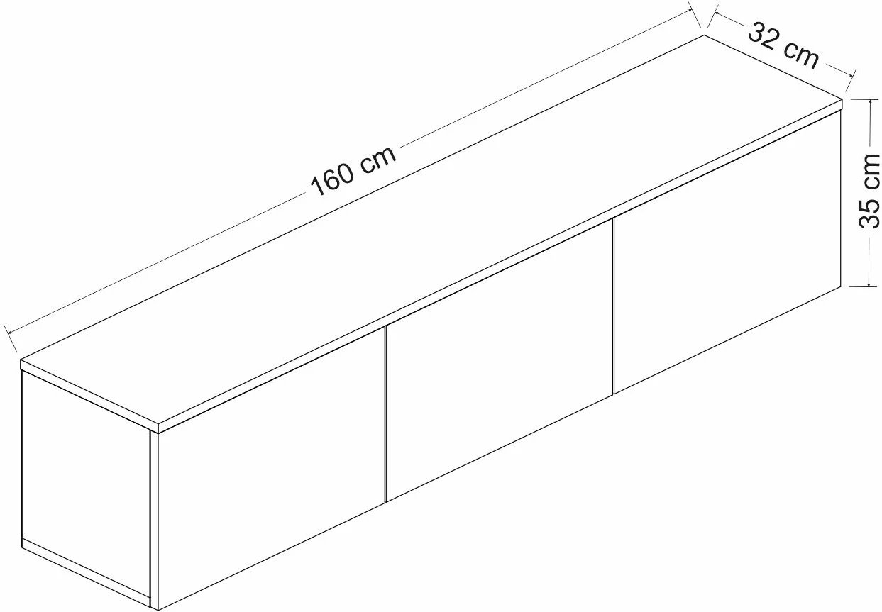 Komodë TV Skye Decor, ngjyrë kështjelle, Neon