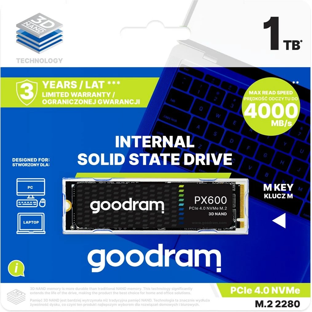 Disk SSD Goodram SSDPR-PX600-500-80, PCI Express 4.0 3D NAND NVMe, 500GB