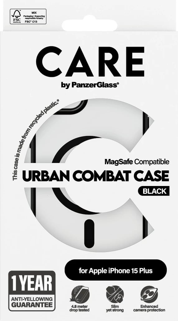 Mbështjellës PanzerGlass CARE Case Flagship MagSafe për iPhone 15 Plus, transparent