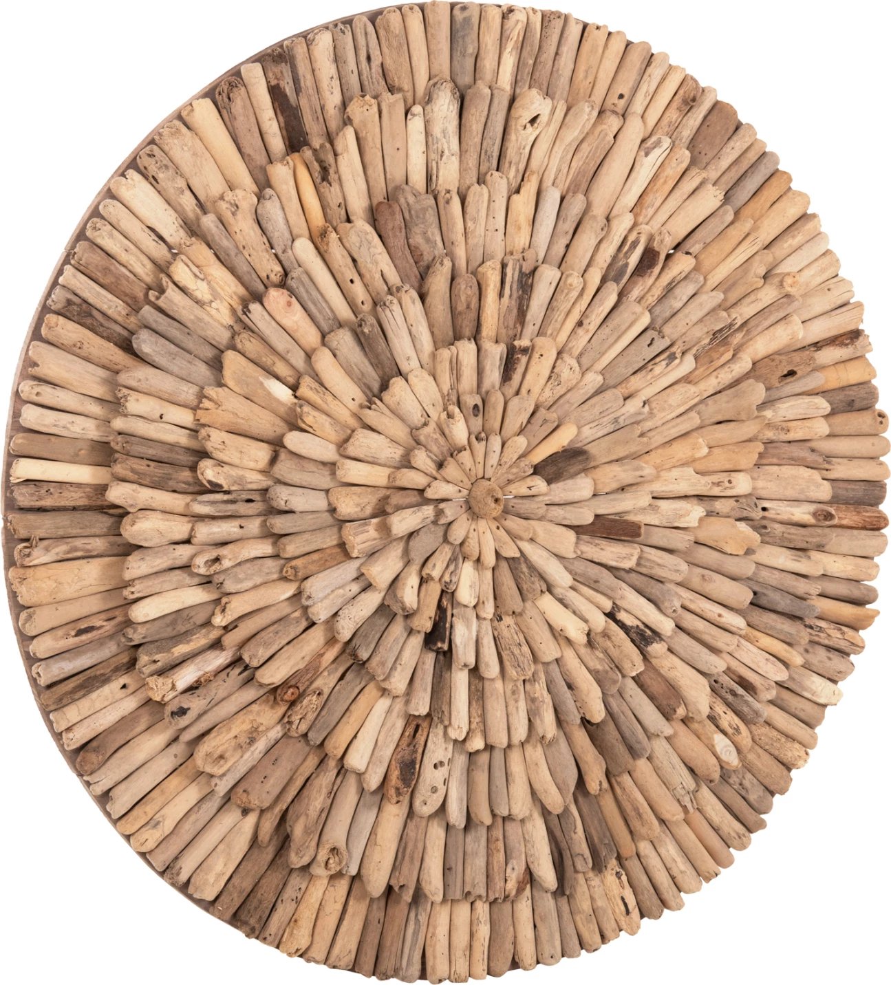 Dekorim muri i rrumbullakët CHIIKI FH4299 prej druri natyral Φ80 cm