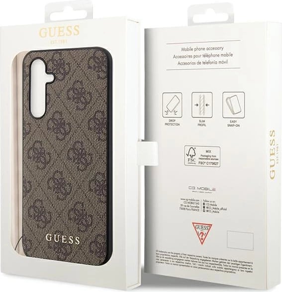 Mbështjellës Guess GUHCS23FEGF4GBR për Samsung Galaxy S23 FE, 4G Charms, kafe