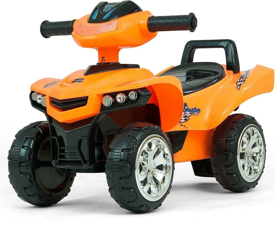 ATV lodër për hipje me zë, Milly Mally Monster, timon interaktiv, depo nën sedilje, ngarkesë 25 kg, 12m+, portokalli