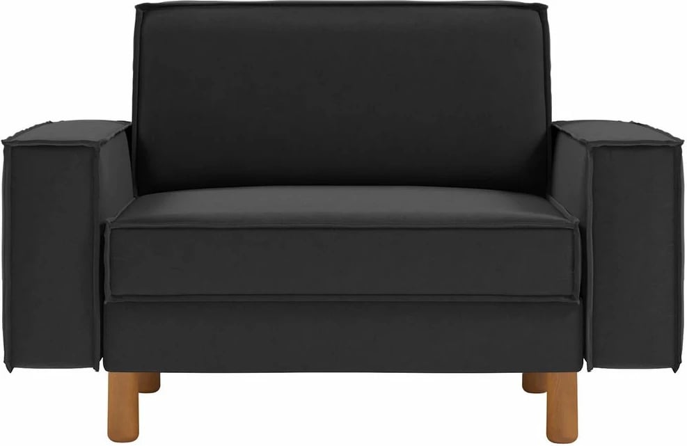 Karrige e madhe një vend, Atelier del Sofa, Sparrow Loveseat, ngjyrë gri e natës, këmbë dru arre