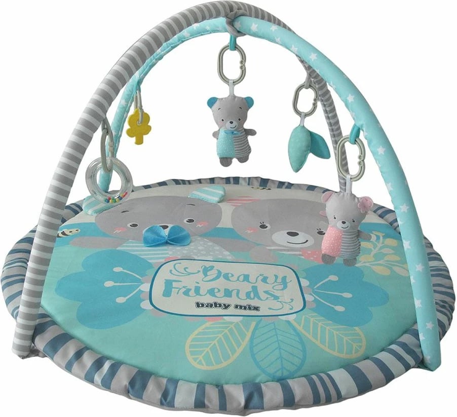 Batanije loje me hark, Baby Mix, Teddy Bears Friends, diametër 90 cm lartësi 60 cm, turkeze