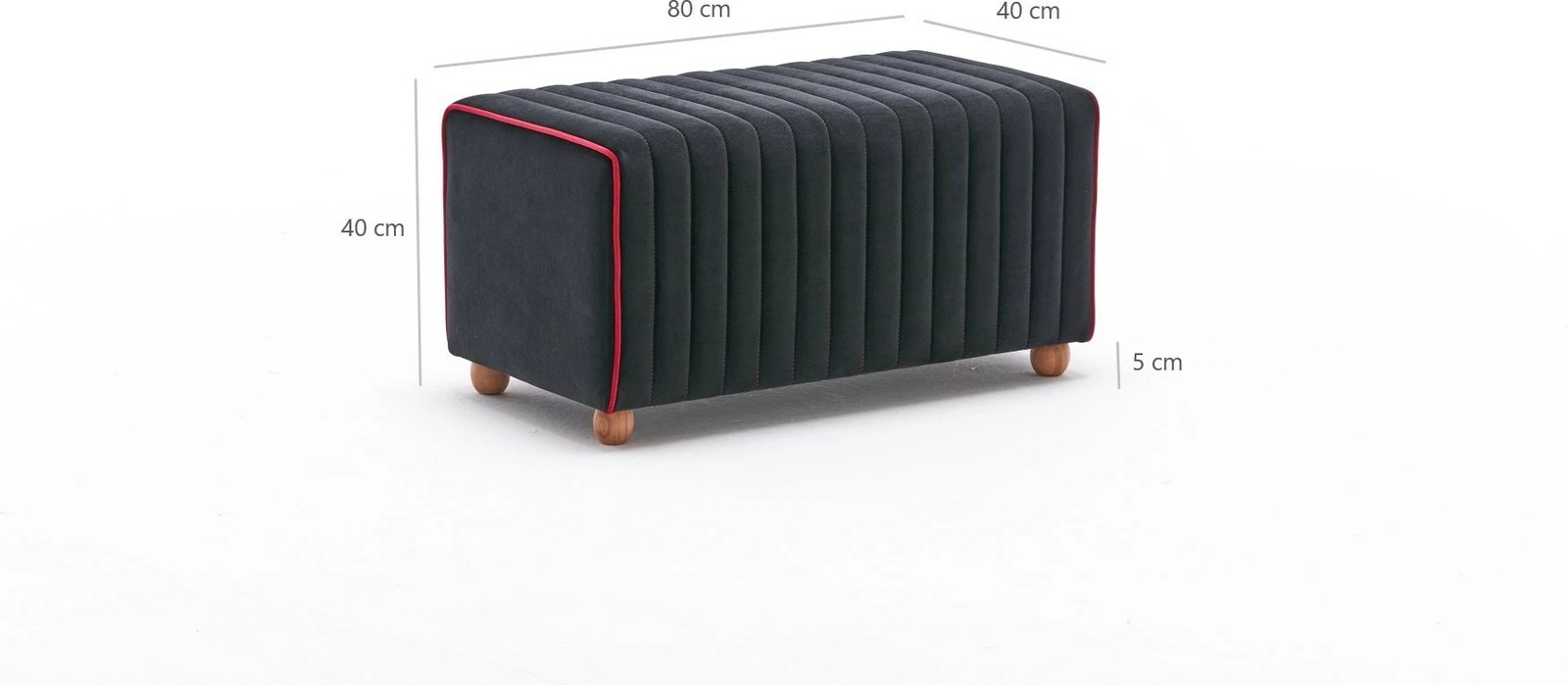 Puf modern kadife, anthracite dhe rozë, Mabel Atelier del Sofa