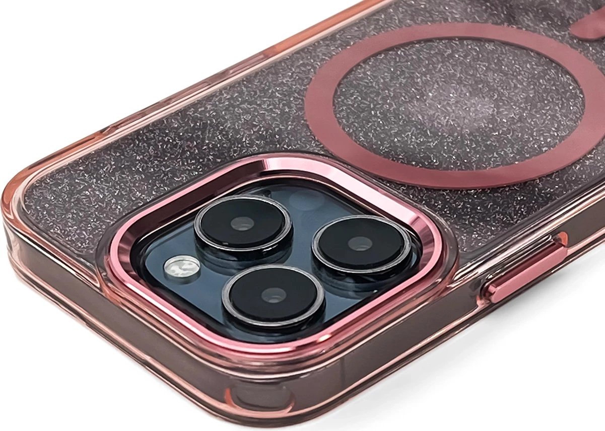 Mbështjellës Hurtel Glitter Case MagSafe për iPhone 17, Rozë