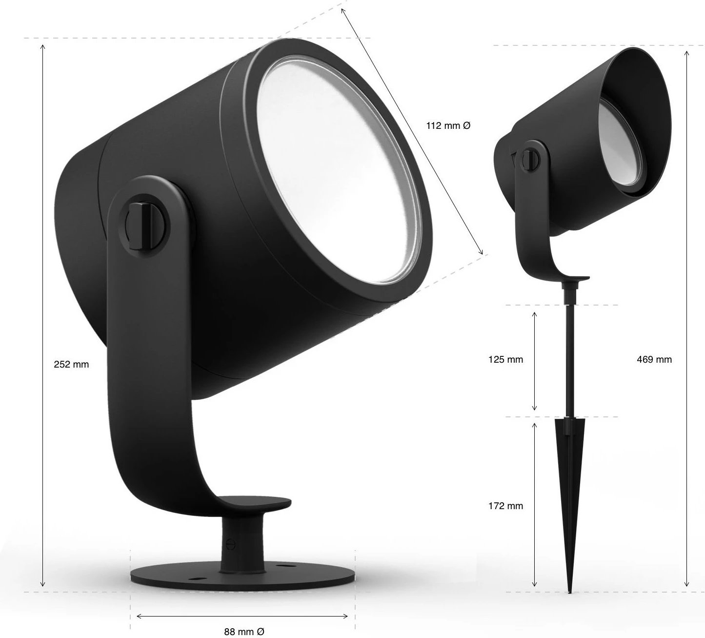 Dritë spot Philips Hue Lily XL, LED, e zezë, Smart, për ambient të jashtëm