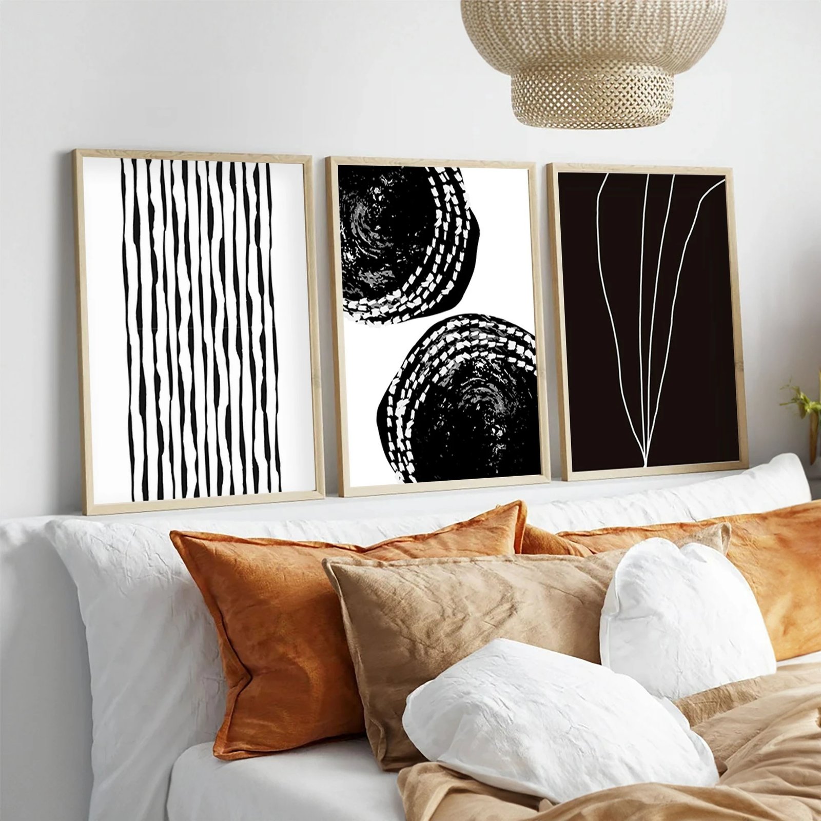 Set pikturash dekorative me kornizë, MDF, 3 copë, Wallity, Huhu240, 50x70cm