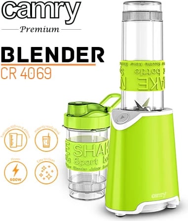 Blender personal, Adler CR 4069, 500W 20000rpm, 2 shishe 570ml/400ml Tritan BPA-free, thika inoksi, jeshile, set me 2 shishe Blender personal, Adler CR 4069, 500W 20000rpm, 2 shishe 570ml/400ml Tritan BPA-free, thika inoksi, jeshile, set me 2 shishe