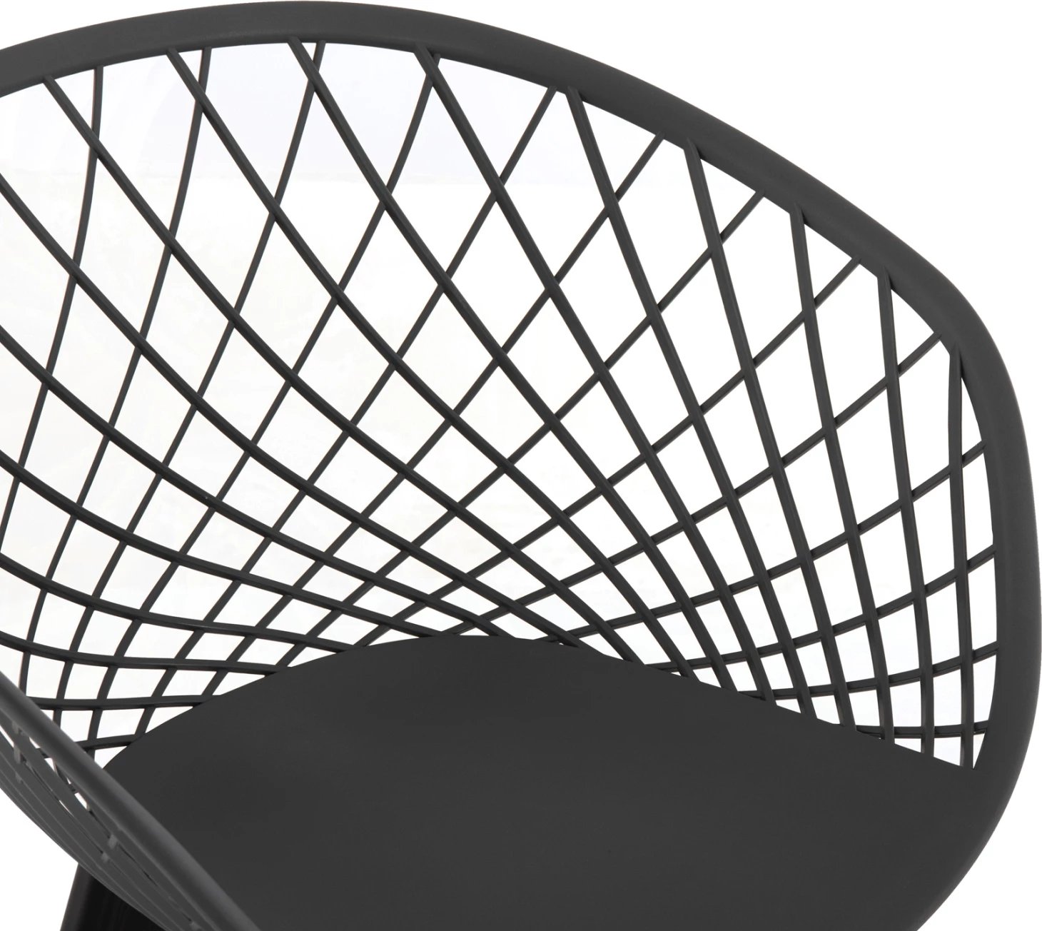 Karrige me krahë ARIADNE FH8001.30, ngjyrë gri, polipropilenë, këmbë metali të zeza, 63x56x80H cm, set prej 4 copë