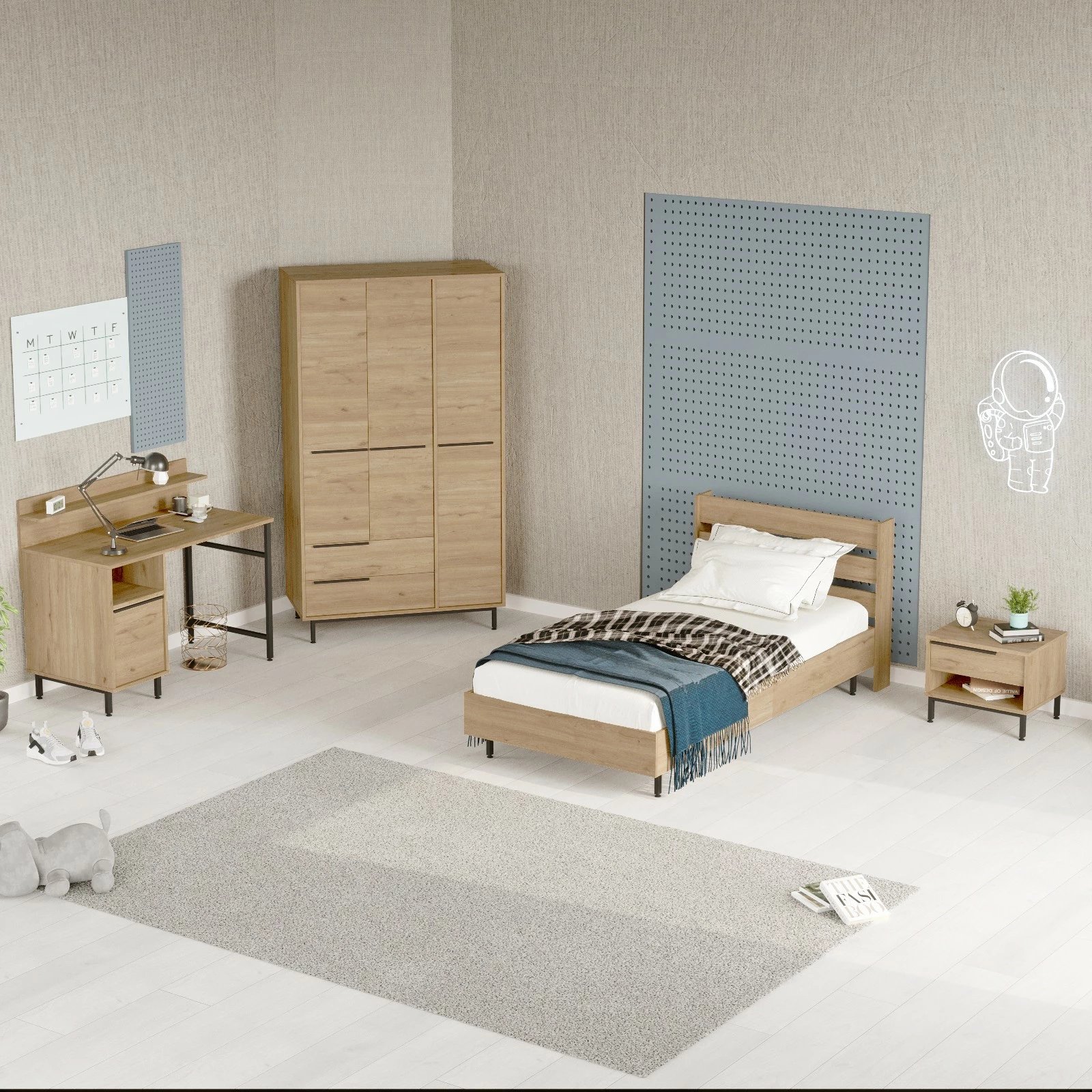 Set dhome për të rinj Skye Decor, ON24-S, ngjyrë lisi
