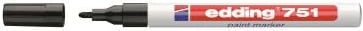 marker boje Edding 751 4-751001, majë e rrumbullakët 1–2 mm, i përhershëm, i zi
