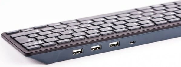 Tastierë mini Raspberry Pi SC0198, mekanike, USB, QWERTZ, e zezë, gri