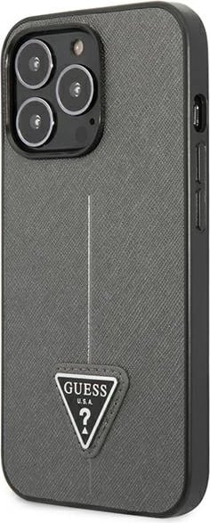 Mbështjellës Guess SaffianoTriangle Logo për iPhone 14 Pro 6.1", argjend Mbështjellës Guess SaffianoTriangle Logo për iPhone 14 Pro 6.1", argjend