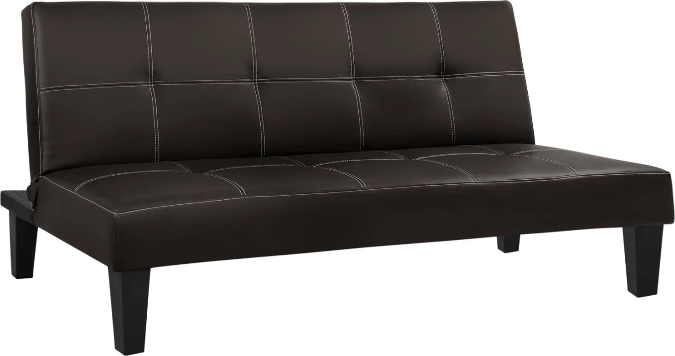 Divan/shtrat 3 vendësh, lëkurë PU ngjyrë kafe, FH3002.04, 186x90x82