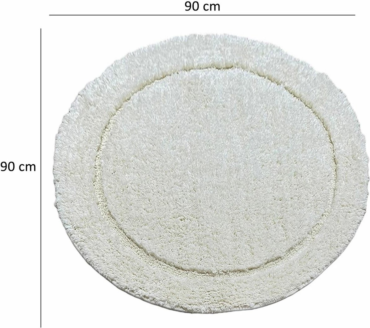 Tapet për banjo Mijölnir, lesh, ecru, 90x90cm