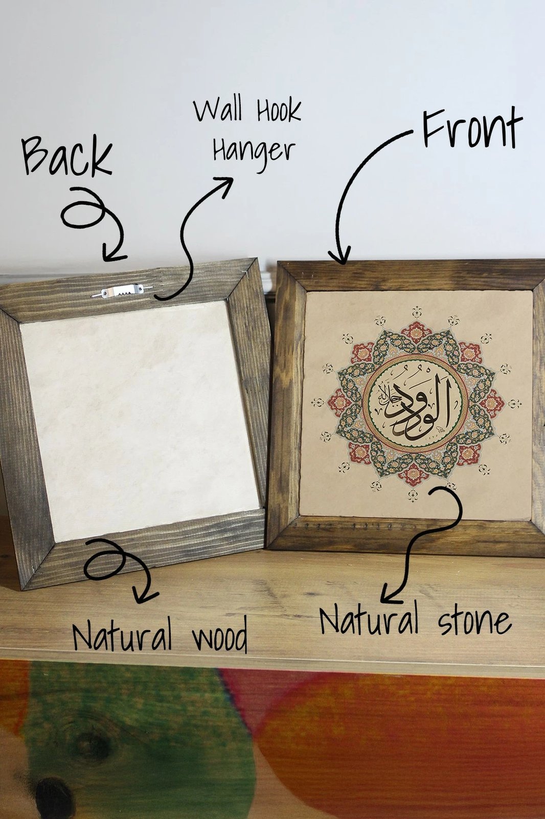 Pikturë dekorative me kornizë, Wallity, Ersytastablo48 - 16, shumëngjyrëshe, 15.5x15.5cm