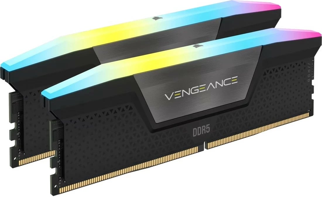 RAM Memorje Corsair Vengeance RGB DDR5 CMH16GX5M2B5200Z40 16GB (2x8GB) 5200MHz CL40, gri, set 2 copë