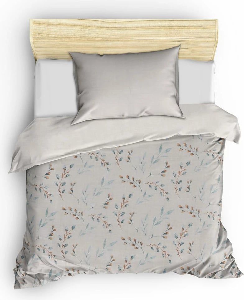 Set mbulesë për jorgan njëpersonësh, ngjyrë mint dhe e bardhë, Lendell