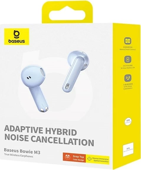 Kufje Baseus Bowie M3, True Wireless Stereo (TWS), Bluetooth, Blu