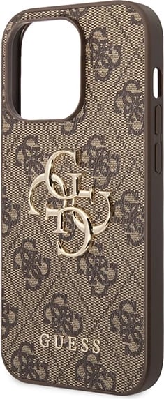 Mbështjellës Guess GUHCP15X4GMGBR për iPhone 15 Pro Max 6.7", 4G Big Metal Logo, Kafe