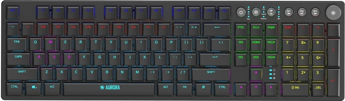 Tastierë wireless RF iBox AURORA K-6 + Bluetooth QWERTY, e zezë Tastierë wireless RF iBox AURORA K-6 + Bluetooth QWERTY, e zezë