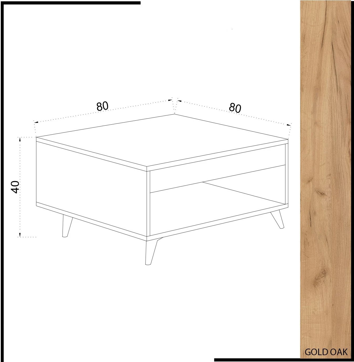 Tavolinë kafeje Hanah Home, Silla, ngjyrë lis dhe e bardhë