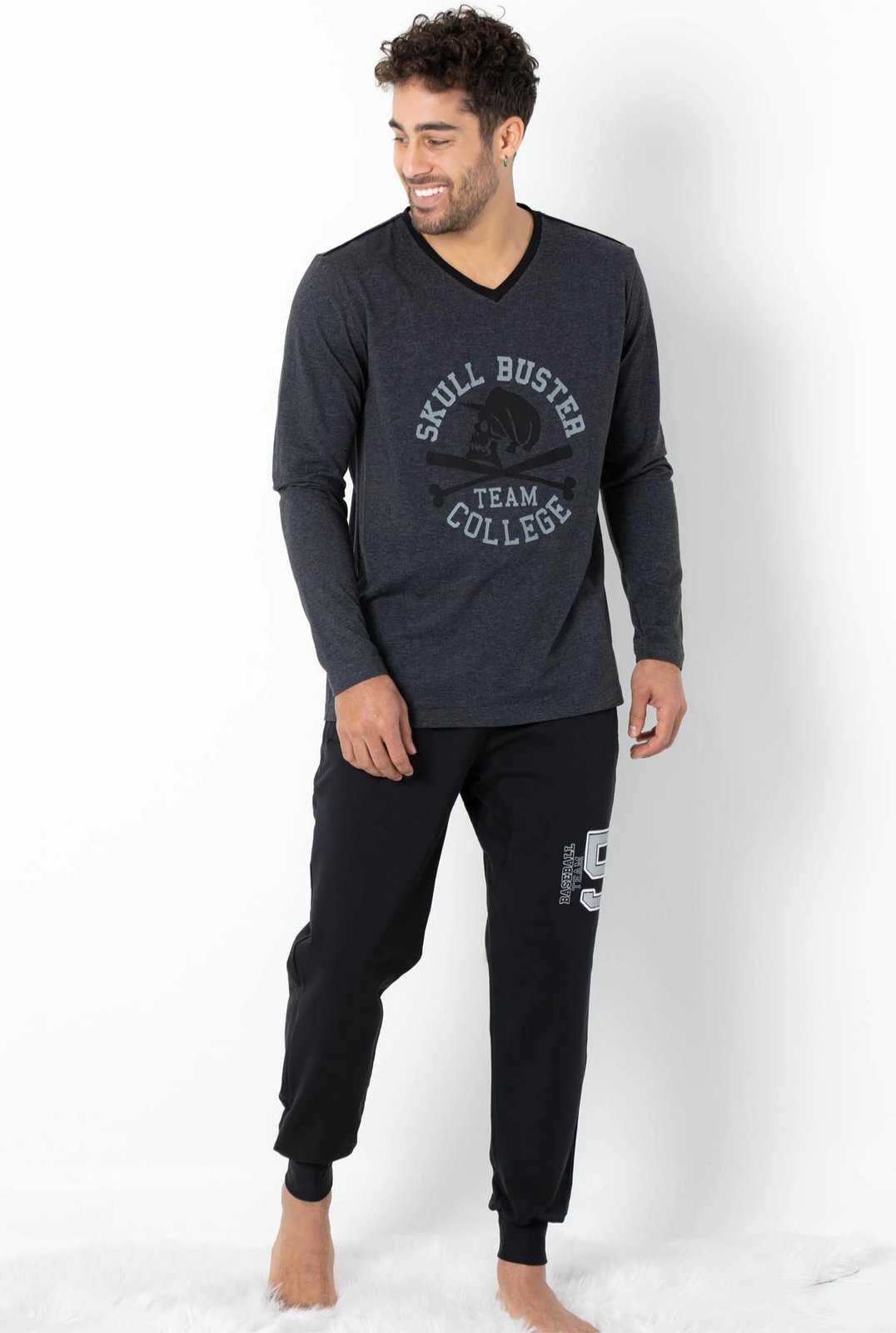 Set pizhamash për burra Jumeon, 002-000692, antracit