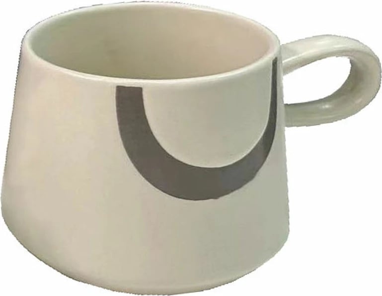 Filxhan Scandi, porcelan New Bone China, i bardhë me detaje gri, 8x8x8cm Filxhan Scandi, porcelan New Bone China, i bardhë me detaje gri, 8x8x8cm