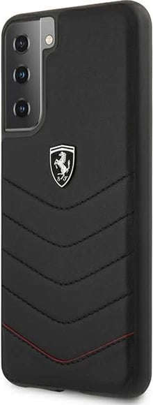 Mbështjellës Ferrari Off Track Quilted për Samsung Galaxy S21, i fortë, lëkurë natyrale, i zi