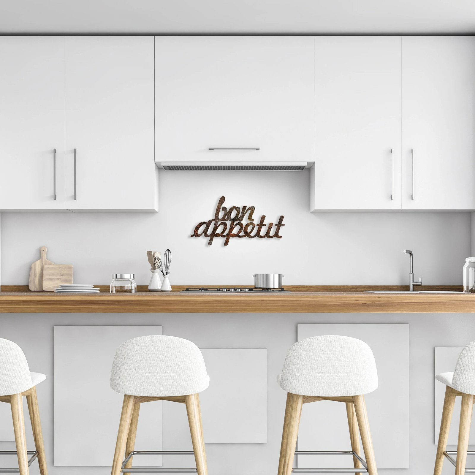 Aksesor dekorativ metalik për mur, Wallity, ngjyrë antike, Bon Appetit