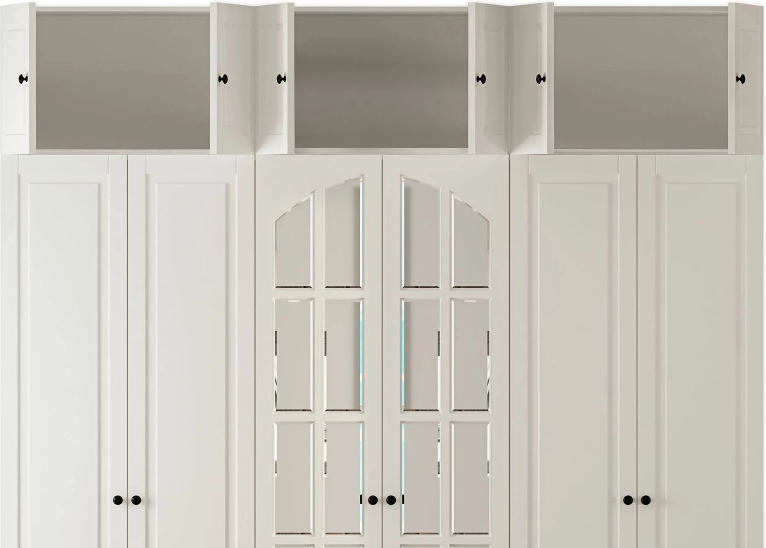 Dollap rrobash Skye Decor, ngjyrë e bardhë mat, RB-185-19, 210x210x52cm