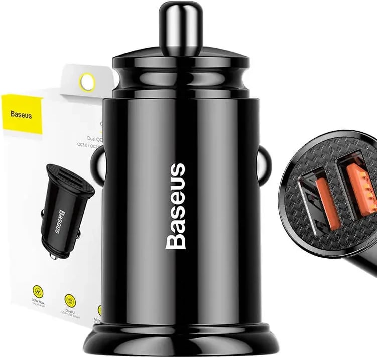 Karikues veture Baseus Circular 2xUSB QC3.0, 30W, i zi