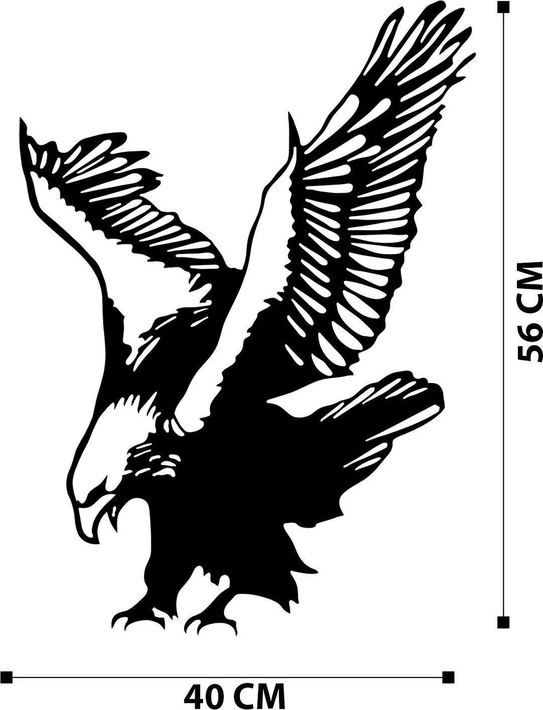 Aksesor dekorativ metalik për mur, shqiponjë, Wallity