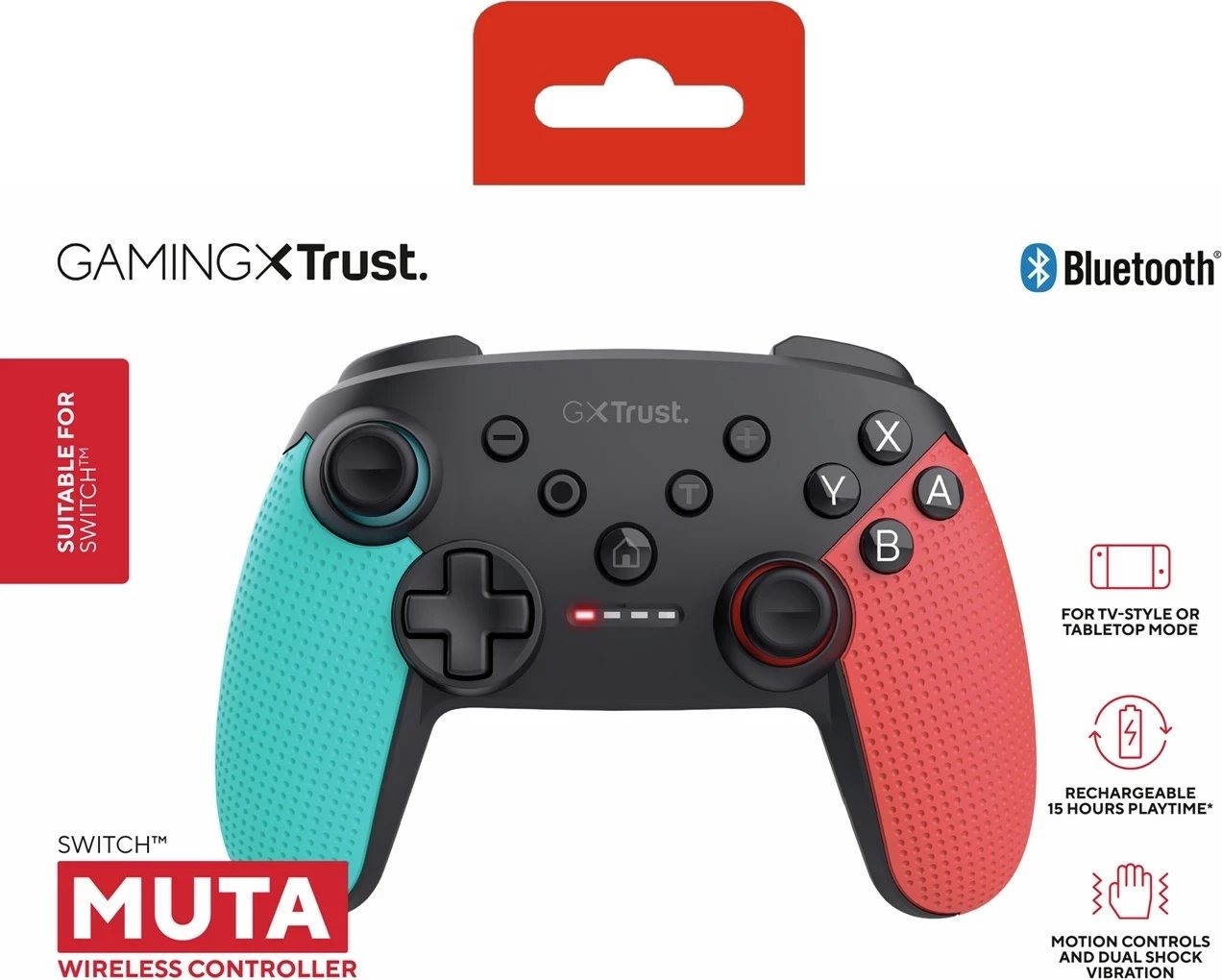 Gamepad Trust GXT 1246B Muta, Bluetooth, Nintendo Switch, Blu