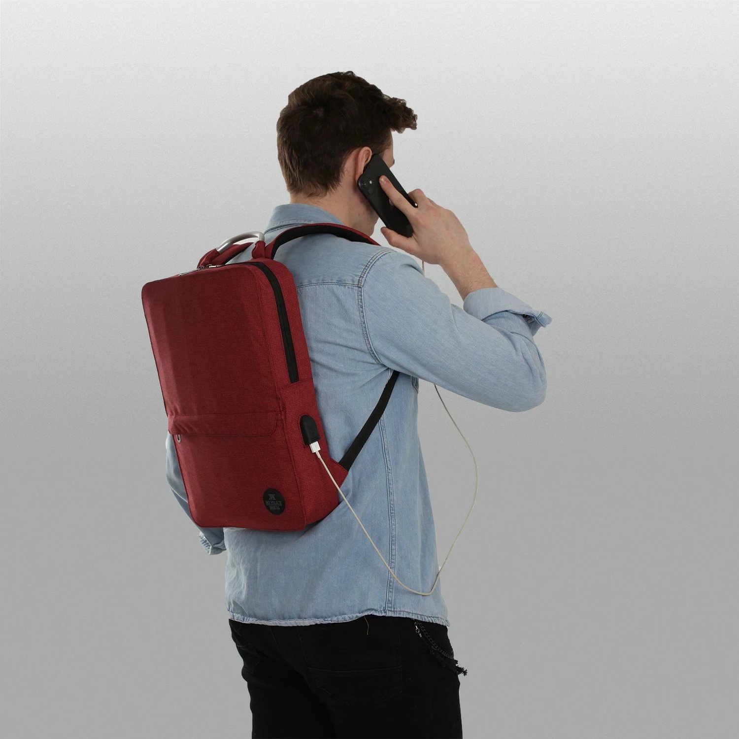 Çantë laptopi Zoozie Bags, ngjyrë e kuqe e errët, 3178