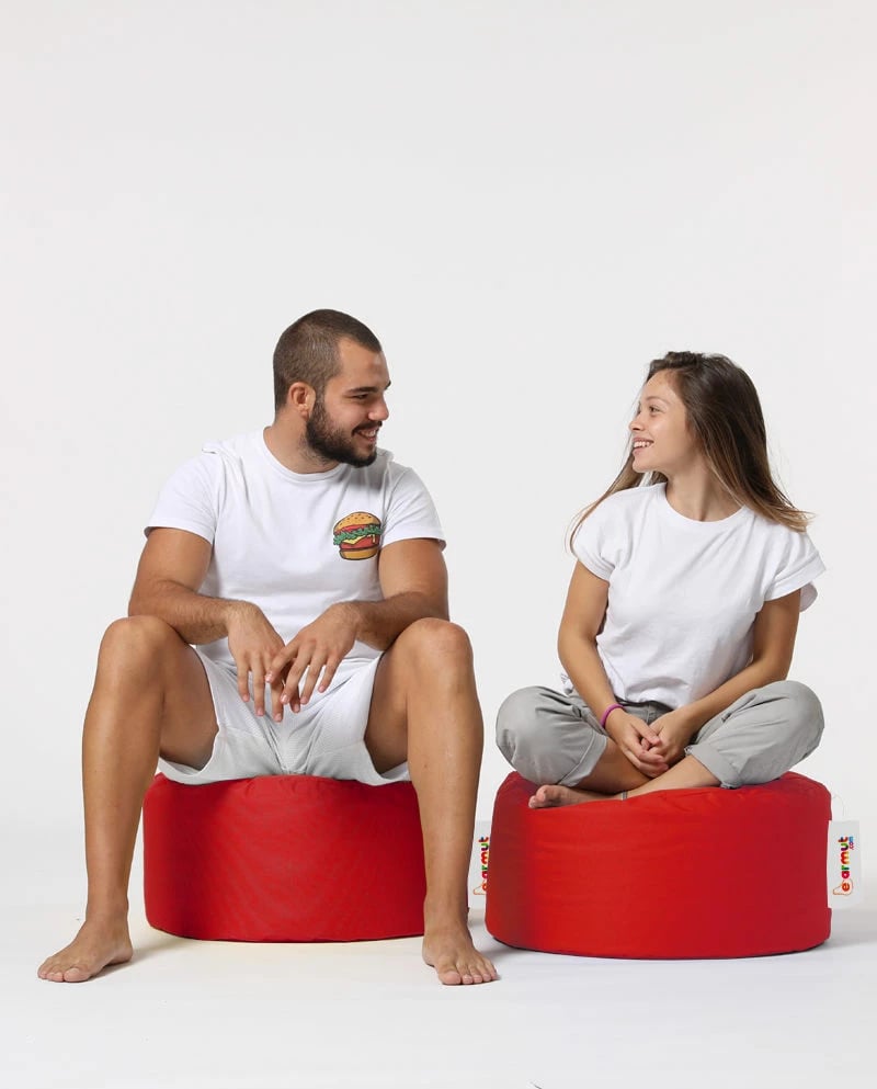 Puf kopshti i rrumbullakët, ngjyrë e kuqe, Atelier del Sofa