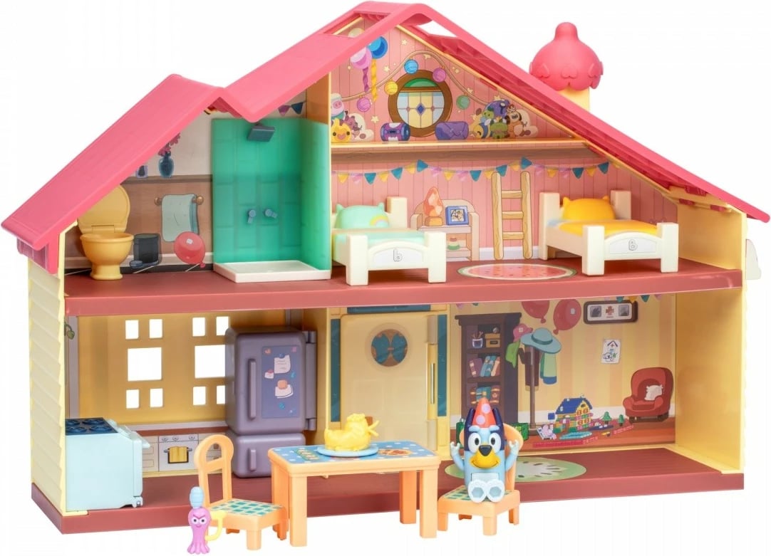 Set lodrash Bluey Family House Celebration, Tm Toys, BLU17669, plastikë, për fëmijë, shumëngjyrësh